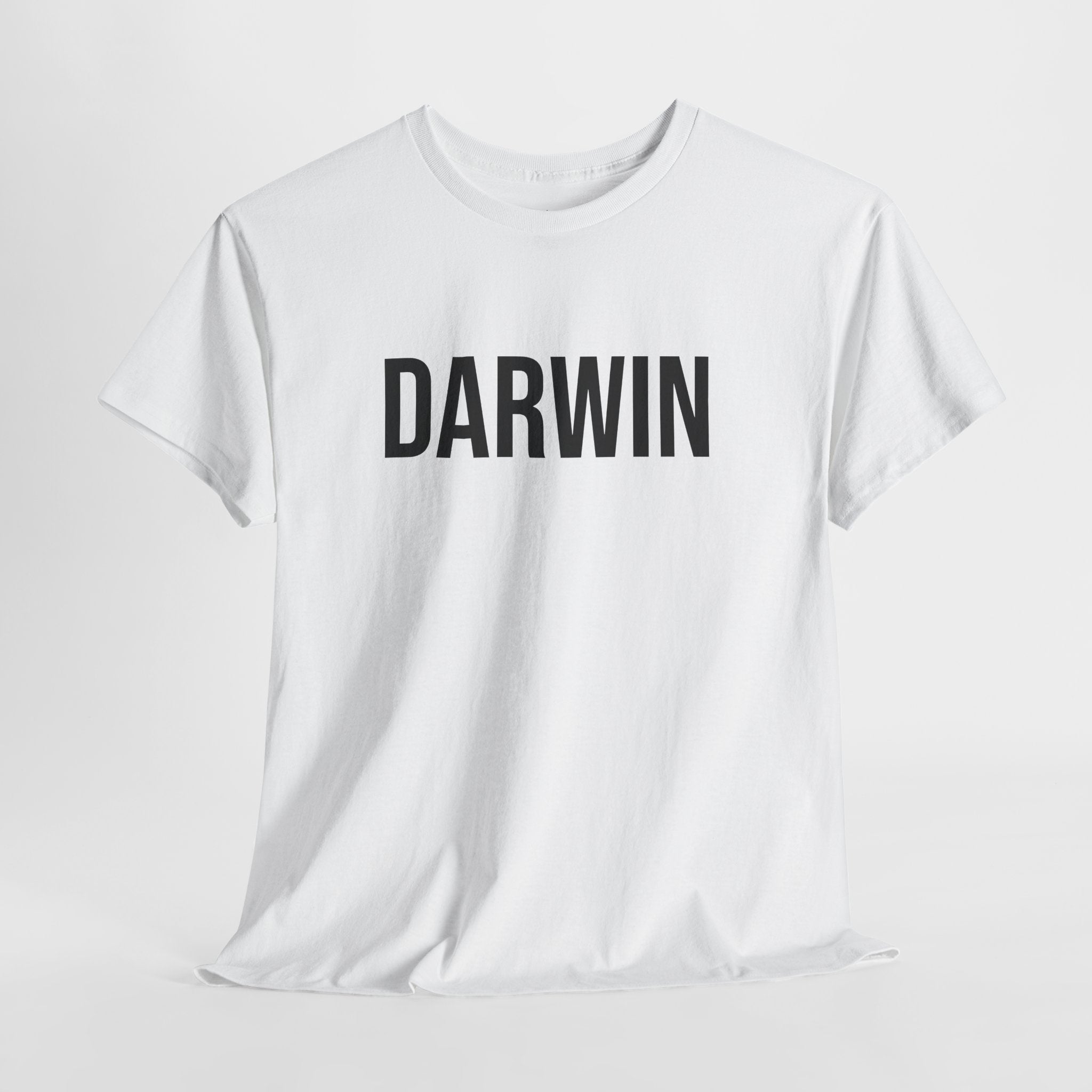 DARWIN - Minimal Bold Lettering Cotton T‑Shirt