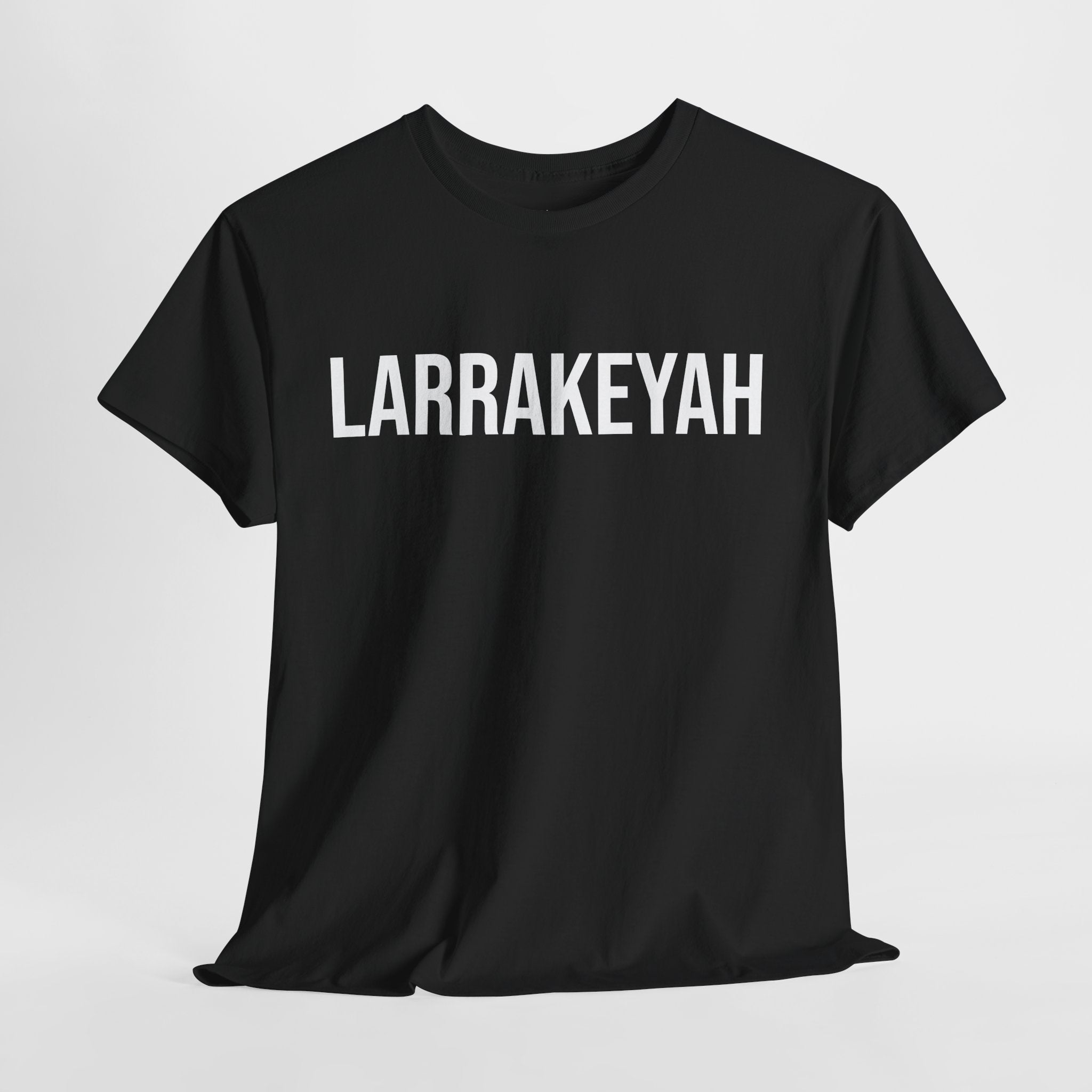 LARRAKEYAH - Minimal Bold Lettering Cotton T‑Shirt