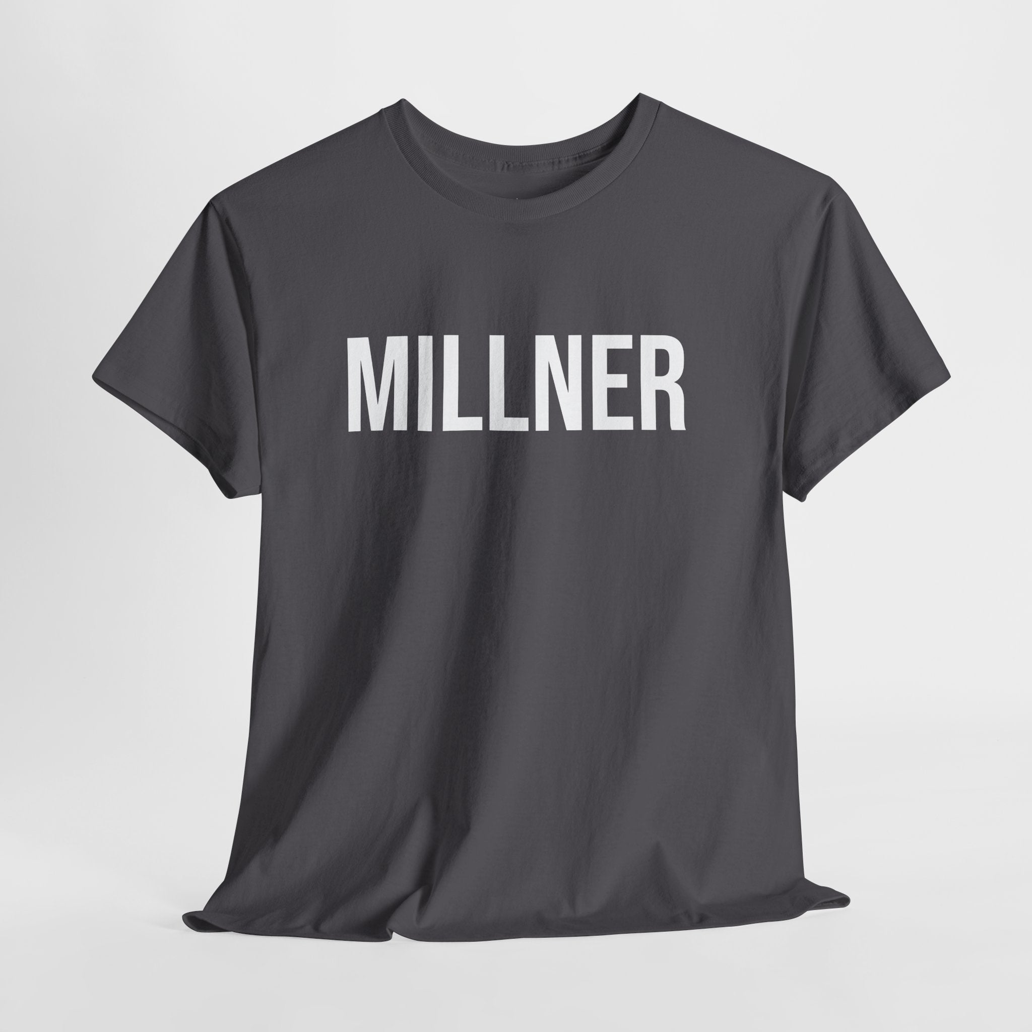 MILLNER - Minimal Bold Lettering Cotton T‑Shirt