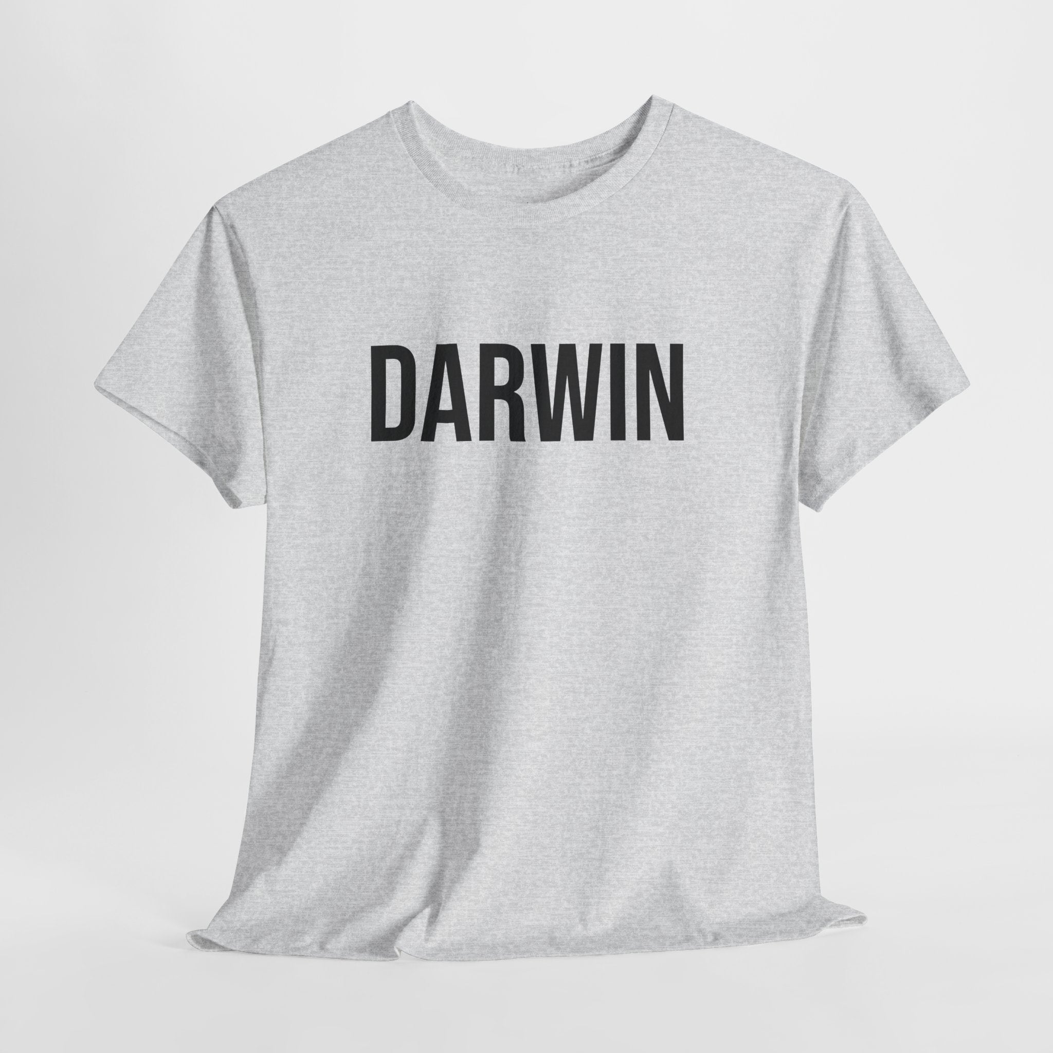 DARWIN - Minimal Bold Lettering Cotton T‑Shirt