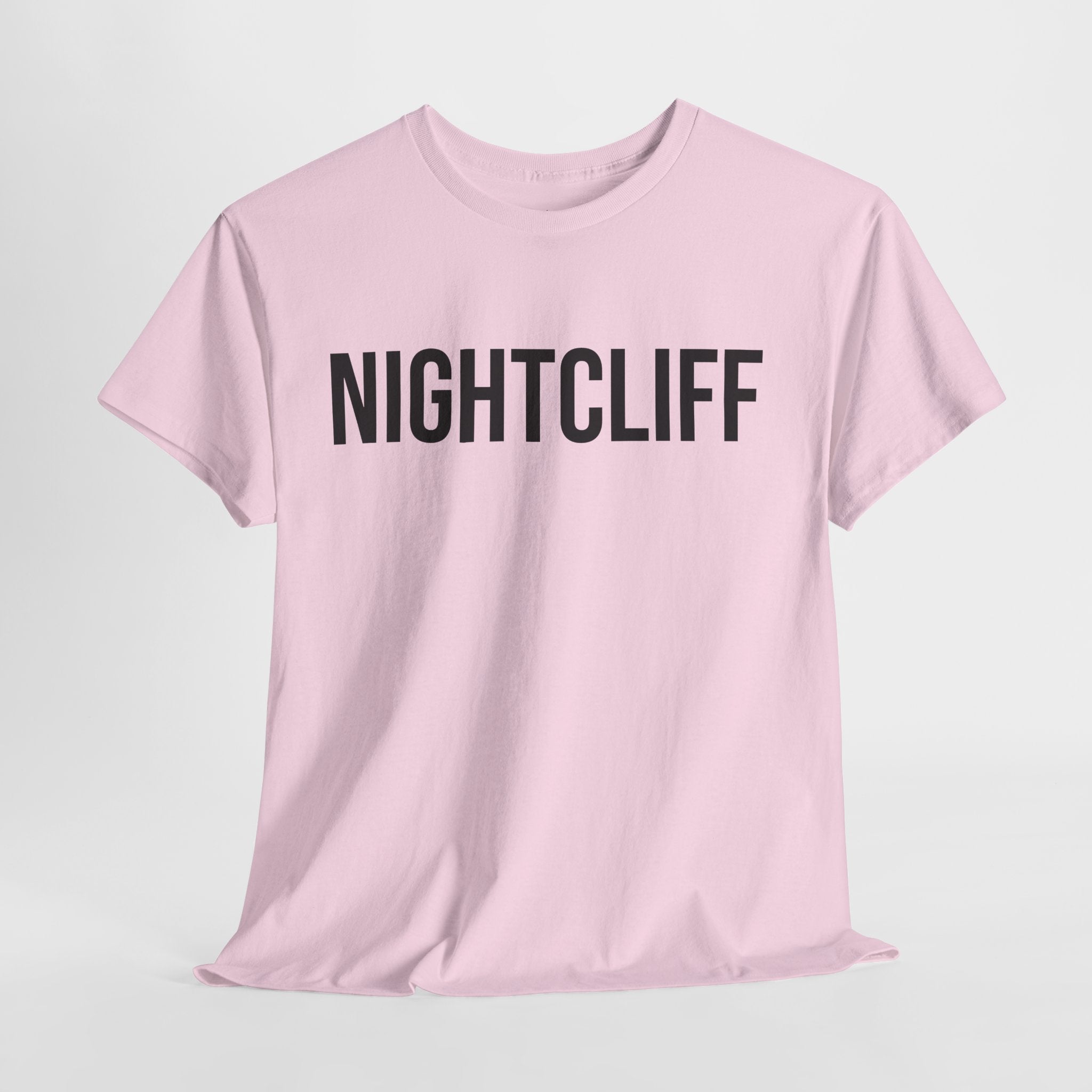 NIGHTCLIFF - Minimal Bold Lettering Cotton T‑Shirt