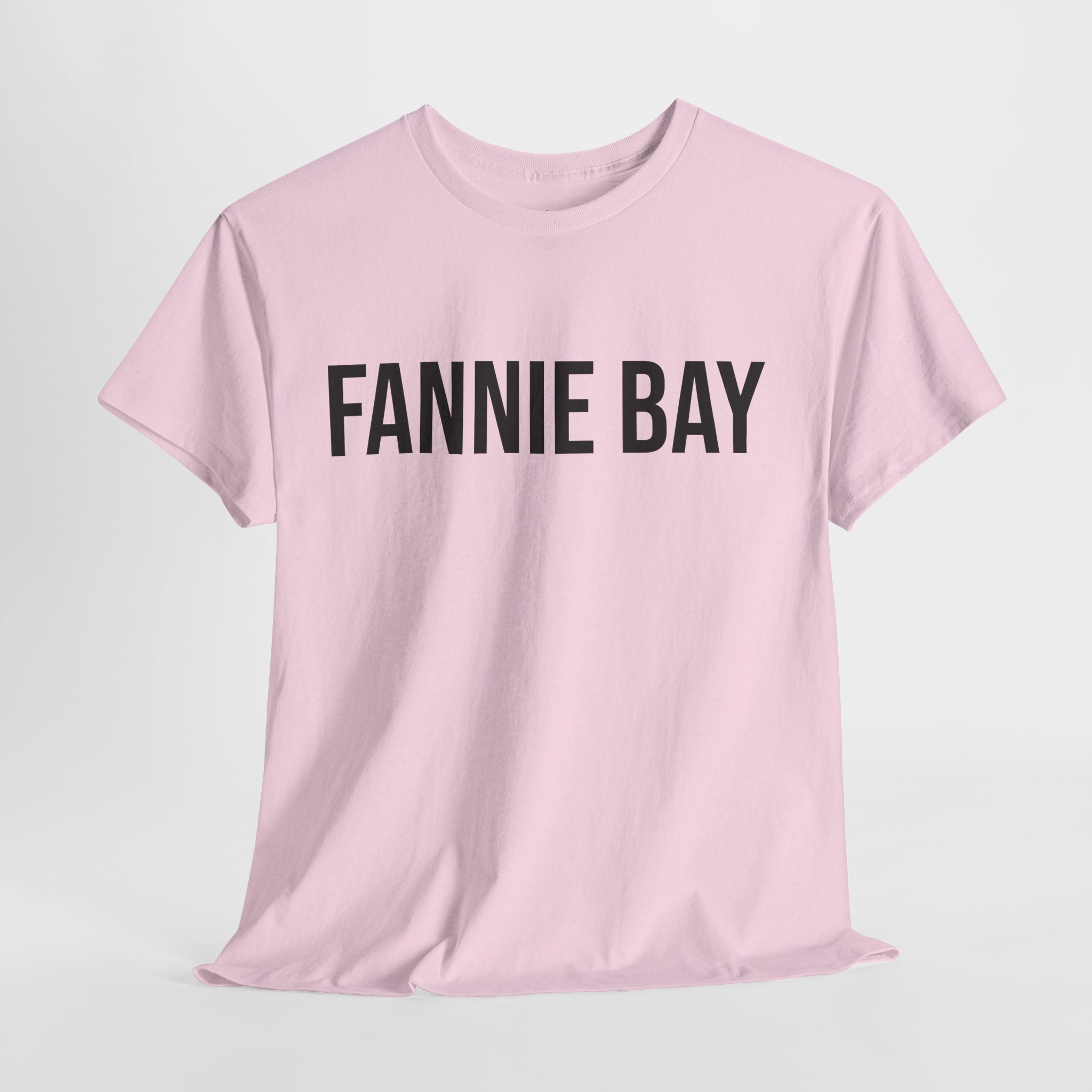FANNIE BAY - Minimal Bold Lettering Cotton T‑Shirt