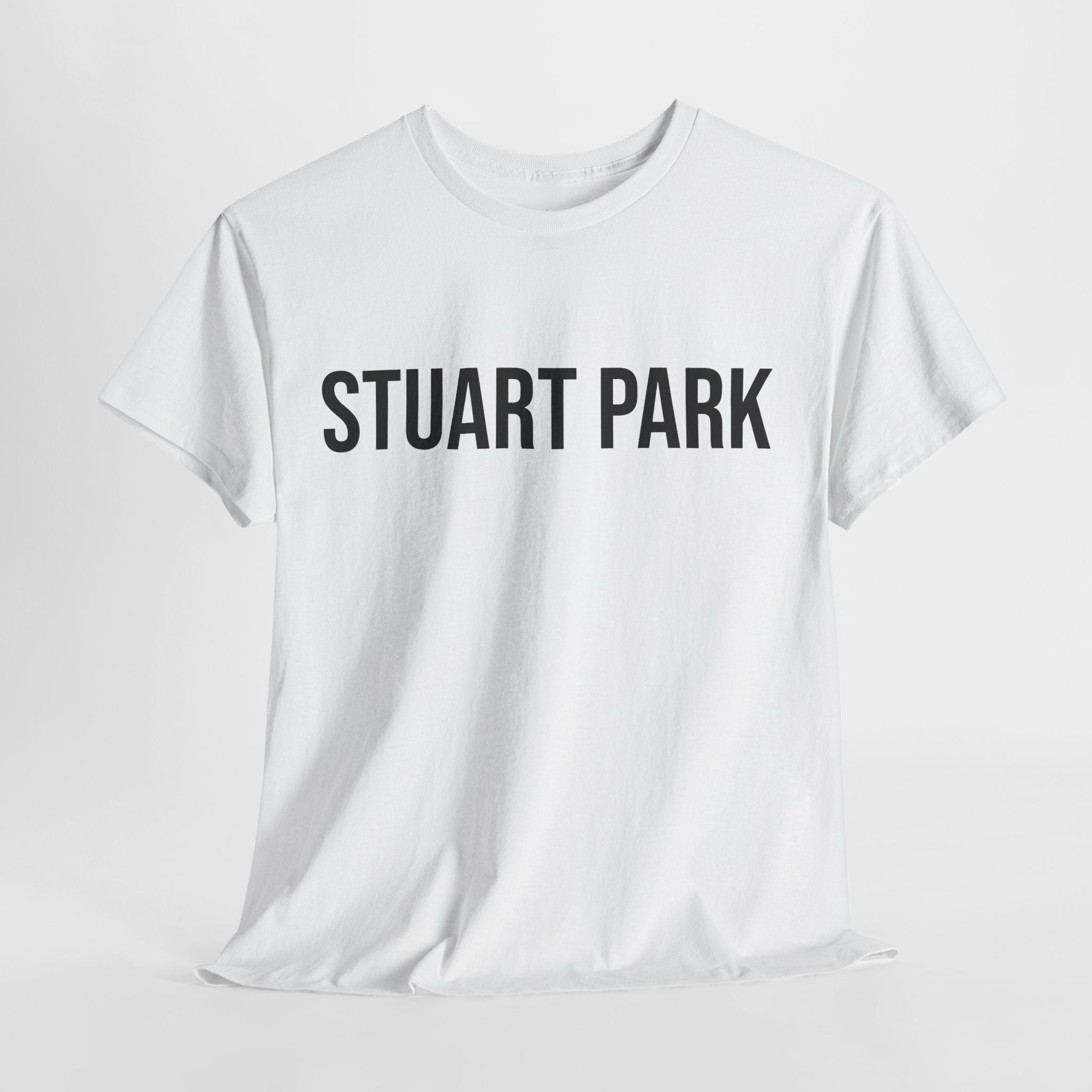 STUART PARK - Minimal Bold Lettering Cotton T‑Shirt