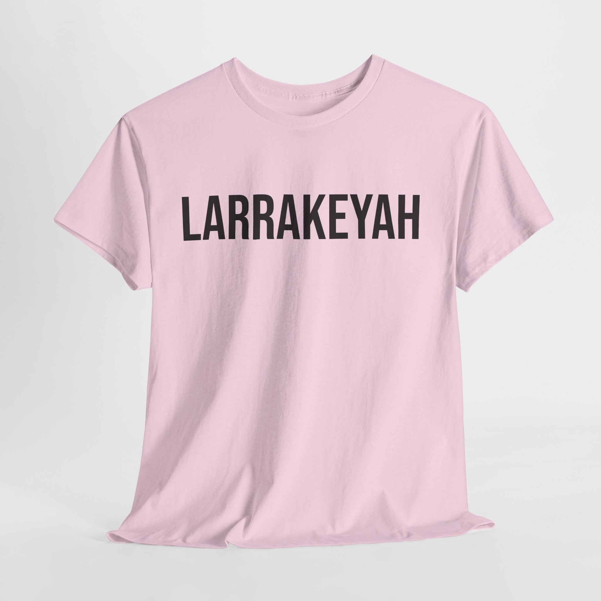 LARRAKEYAH - Minimal Bold Lettering Cotton T‑Shirt