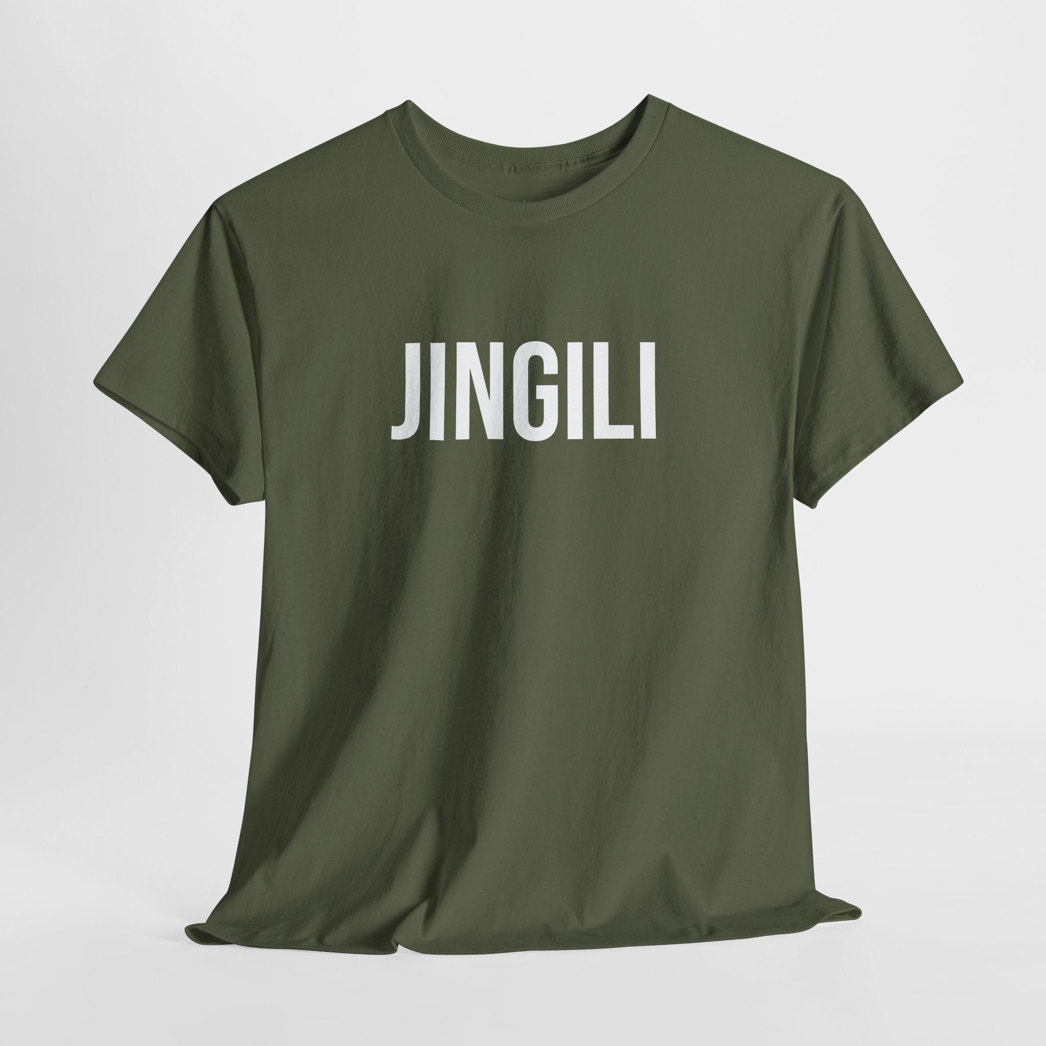 JINGILI - Minimal Bold Lettering Cotton T‑Shirt