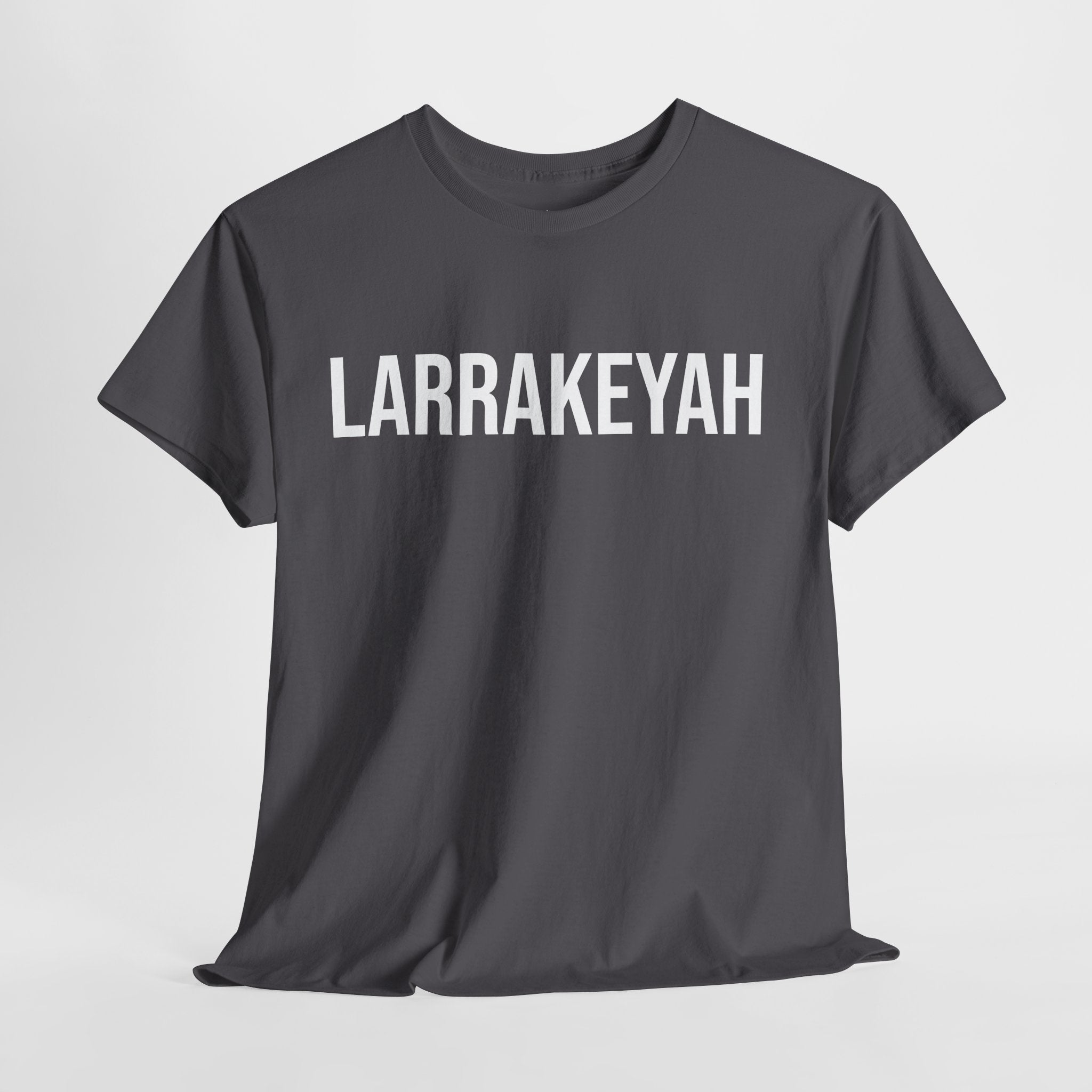 LARRAKEYAH - Minimal Bold Lettering Cotton T‑Shirt