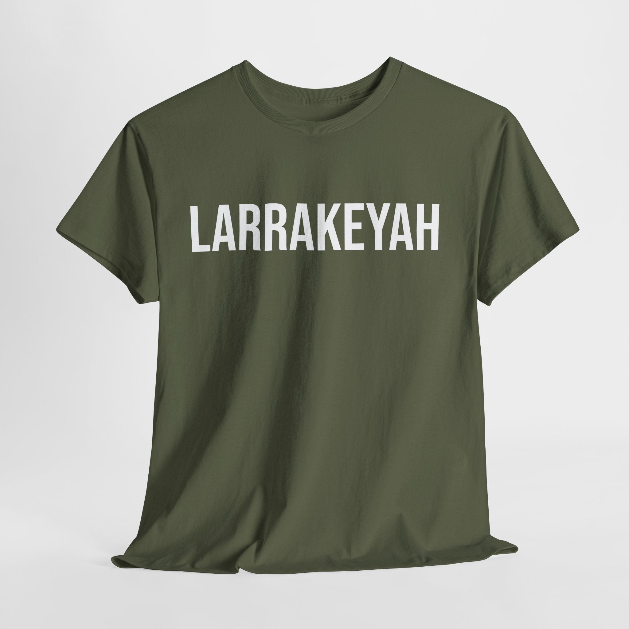 LARRAKEYAH - Minimal Bold Lettering Cotton T‑Shirt