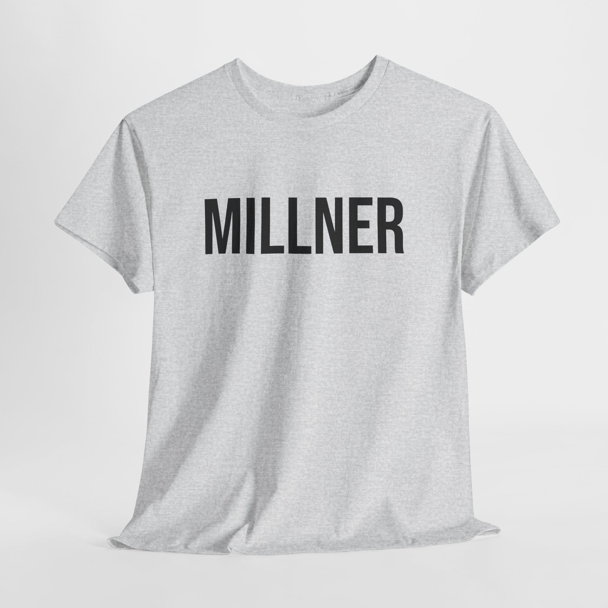 MILLNER - Minimal Bold Lettering Cotton T‑Shirt