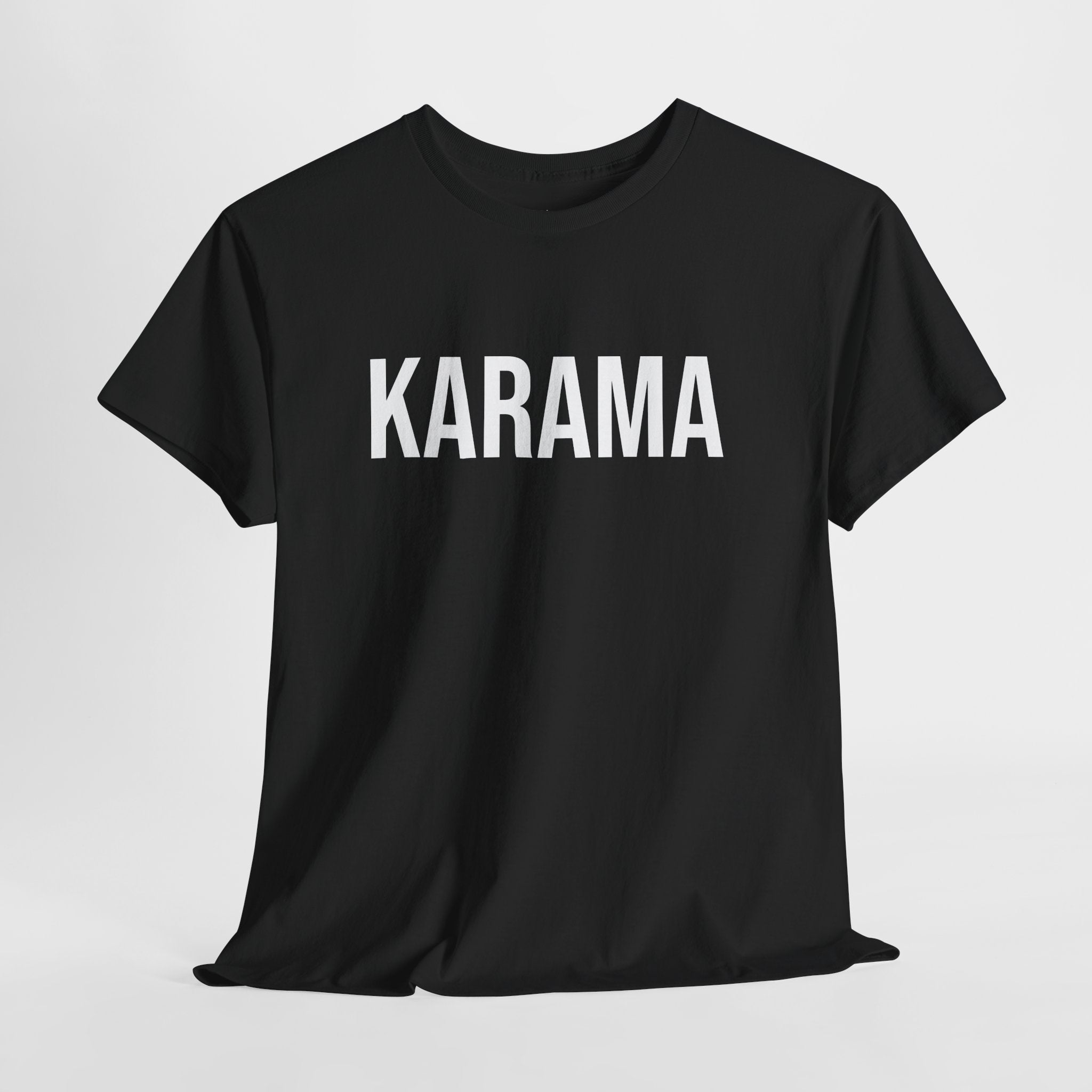 KARAMA - Minimal Bold Lettering Cotton T‑Shirt