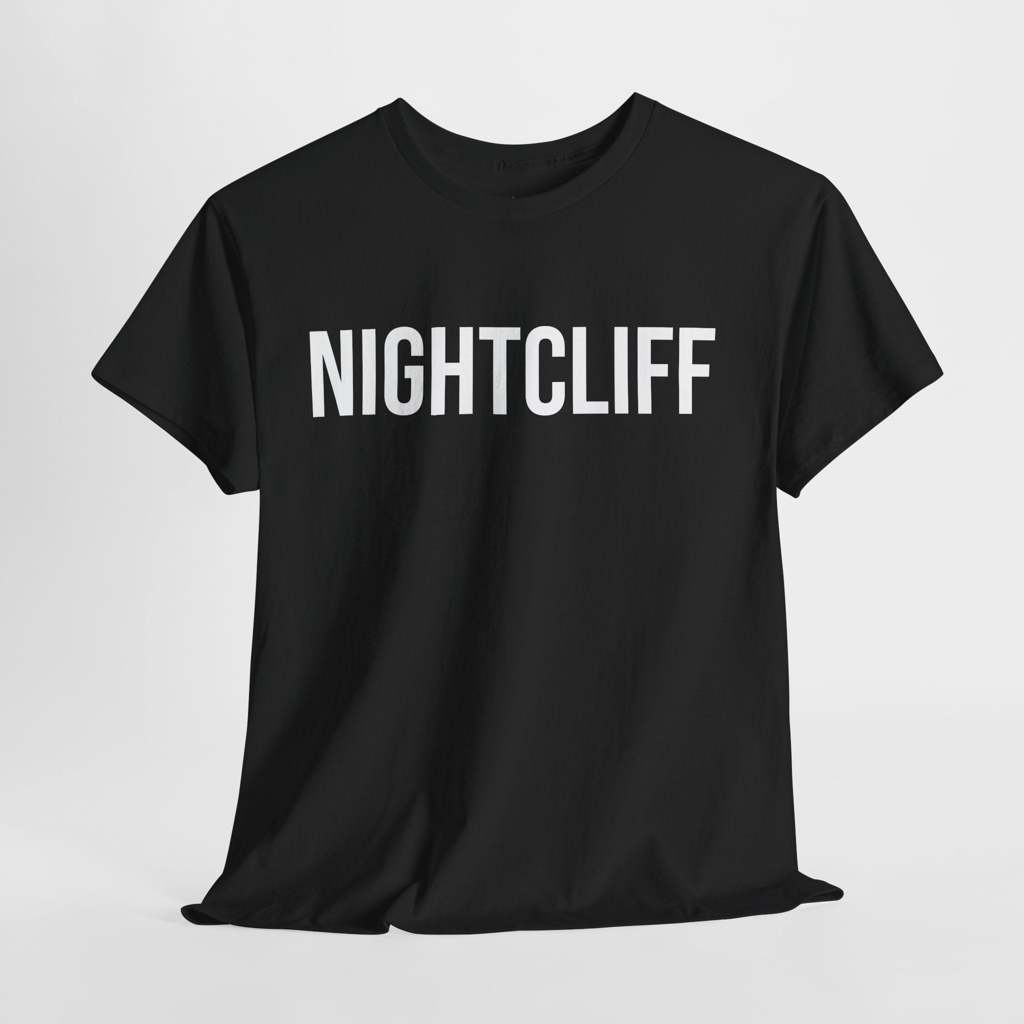 NIGHTCLIFF - Minimal Bold Lettering Cotton T‑Shirt
