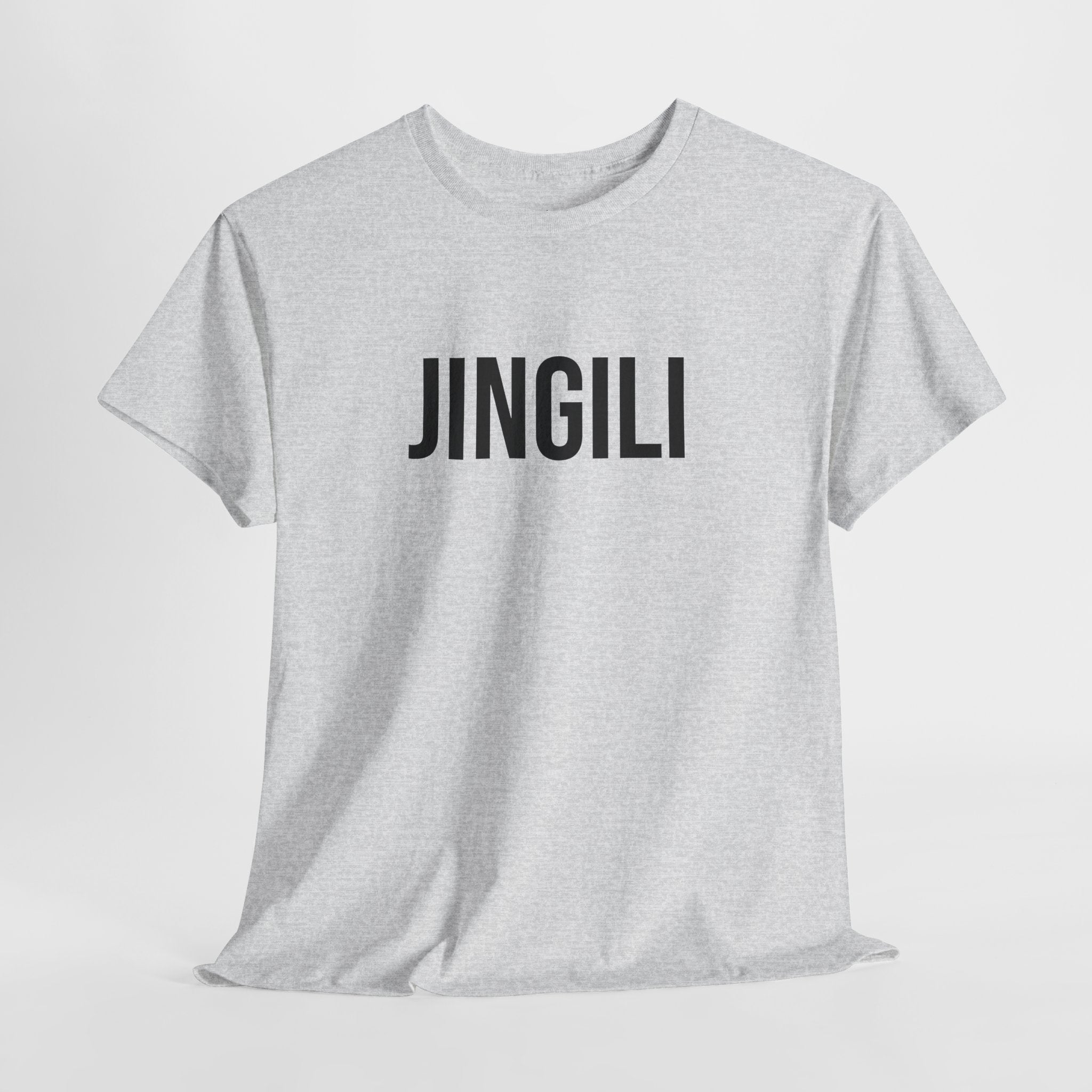 JINGILI - Minimal Bold Lettering Cotton T‑Shirt