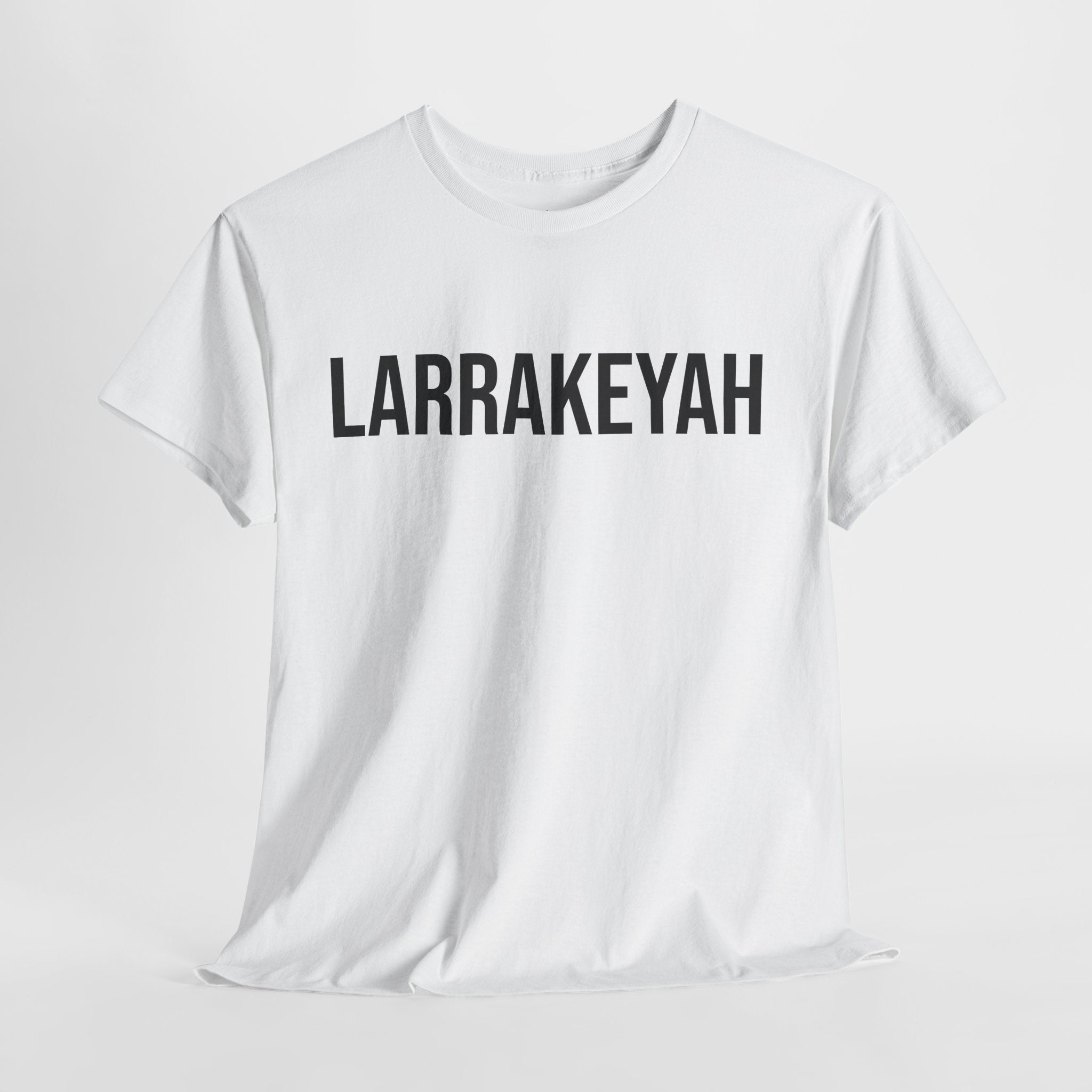 LARRAKEYAH - Minimal Bold Lettering Cotton T‑Shirt