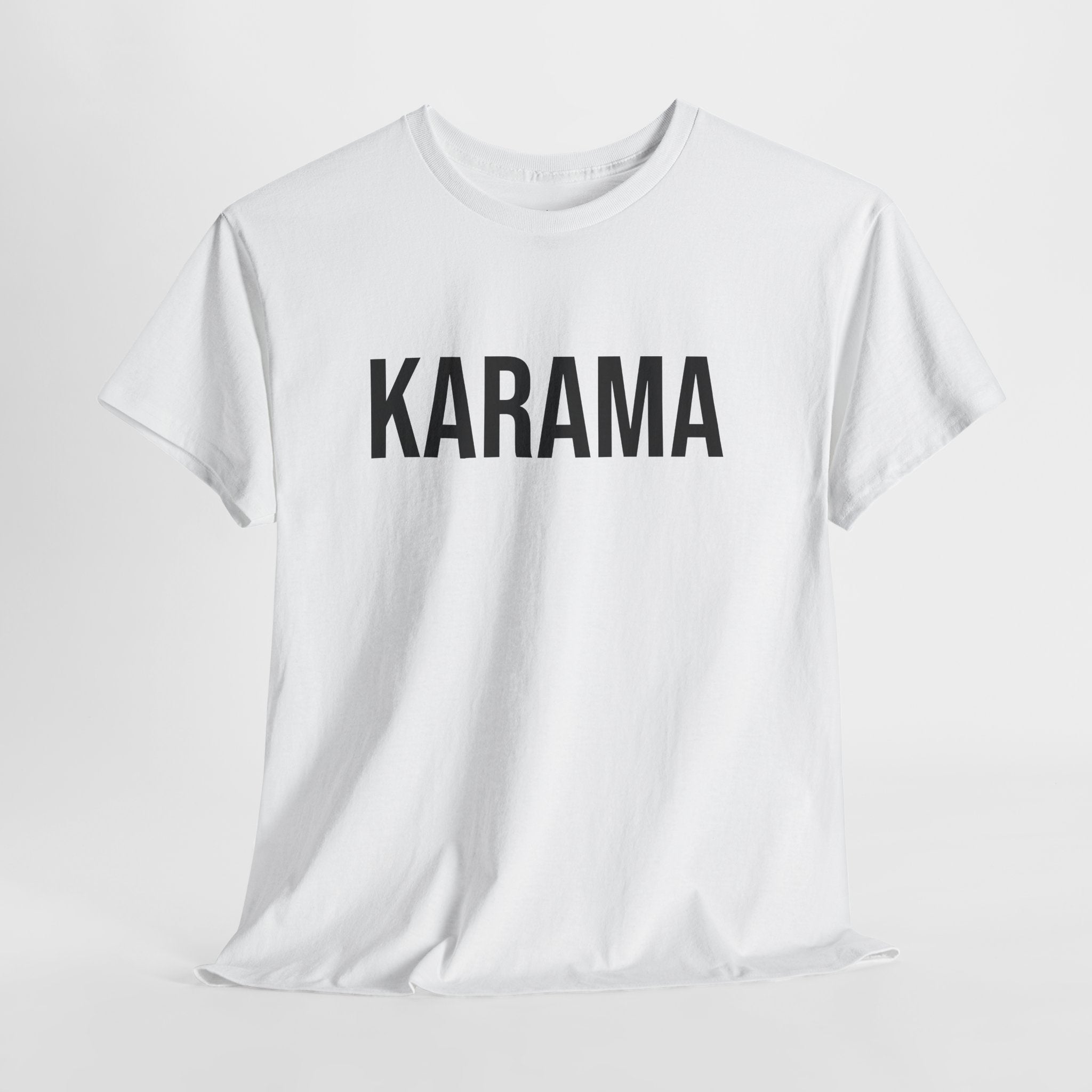 KARAMA - Minimal Bold Lettering Cotton T‑Shirt