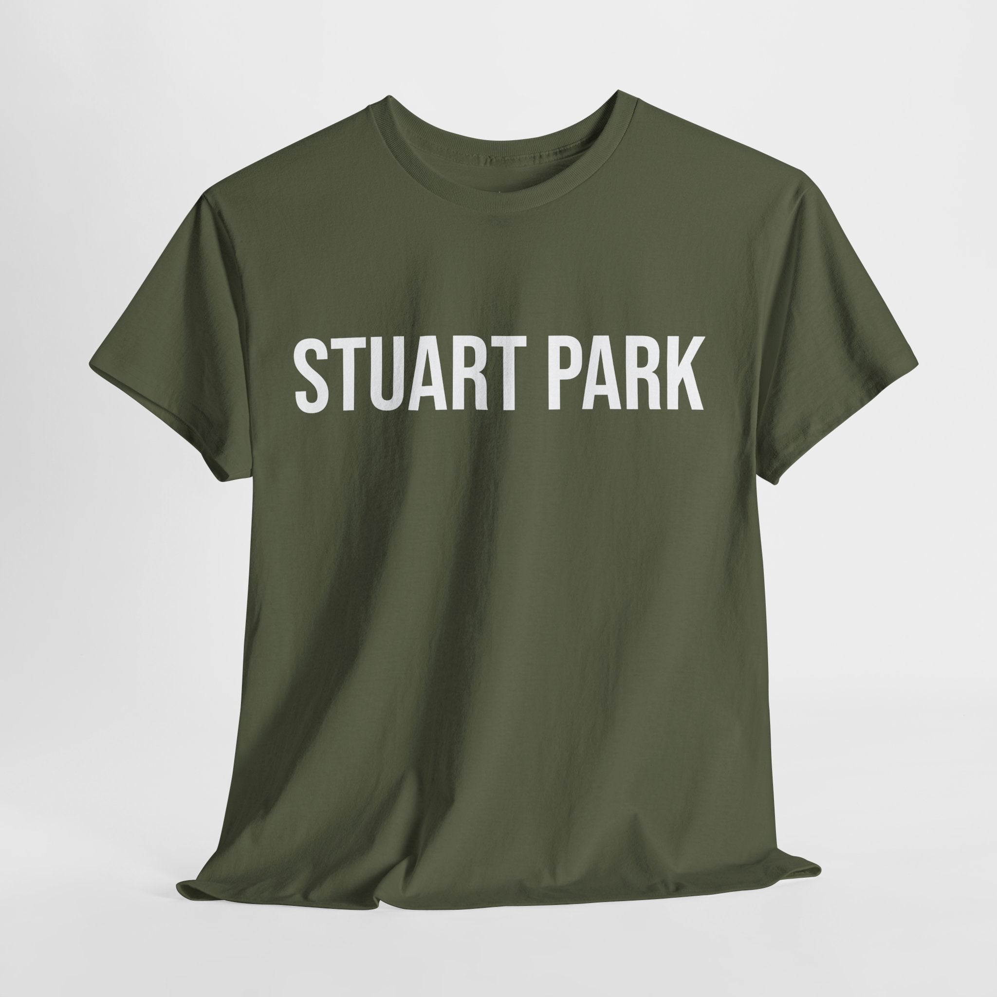 STUART PARK - Minimal Bold Lettering Cotton T‑Shirt