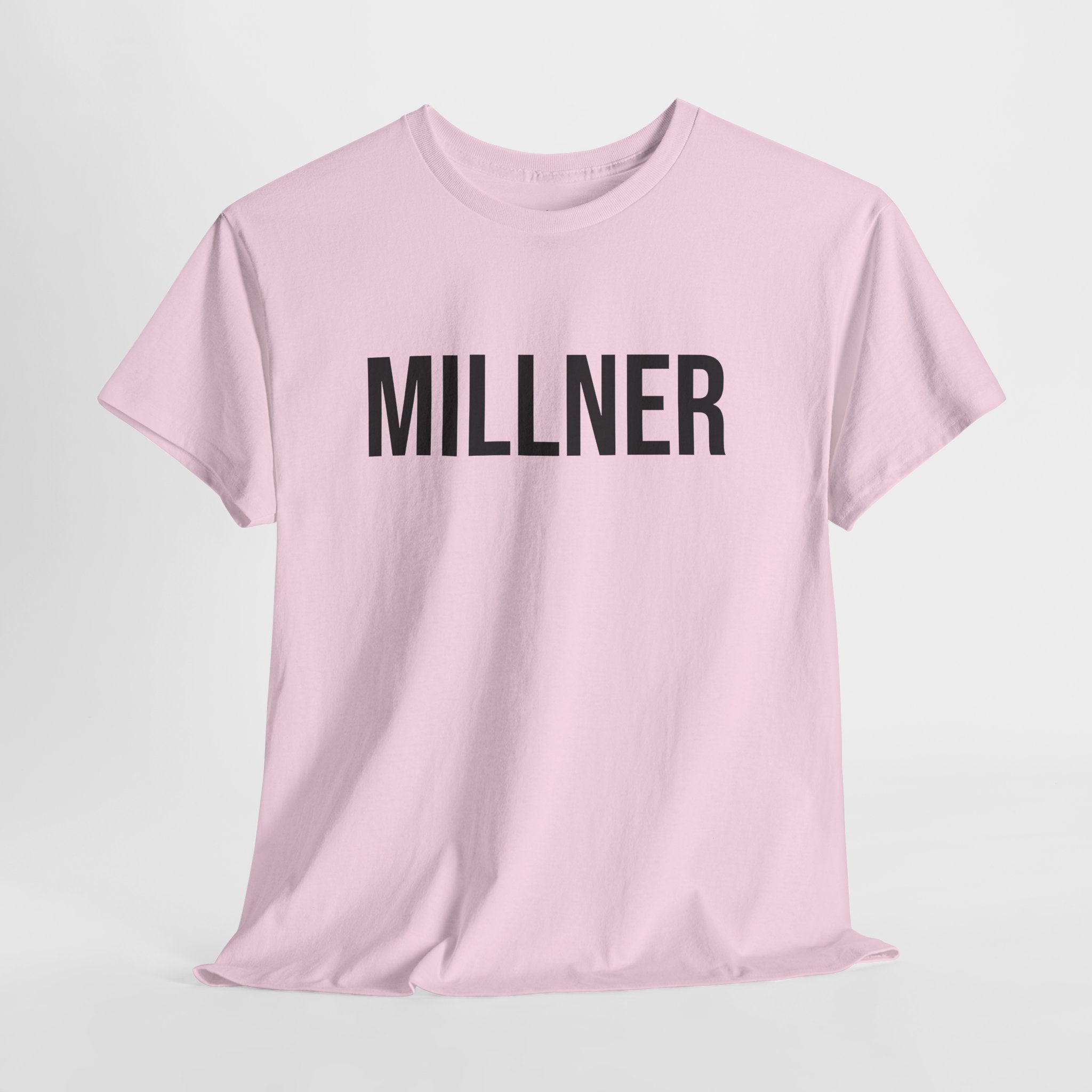 MILLNER - Minimal Bold Lettering Cotton T‑Shirt